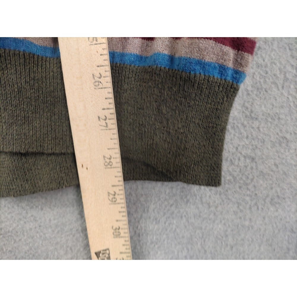 LL Bean‎ Mens Sweater Large Cashmere Blend 1/4 Zip Stripe Cabincore Cozy Rustic - Picture 6 of 8